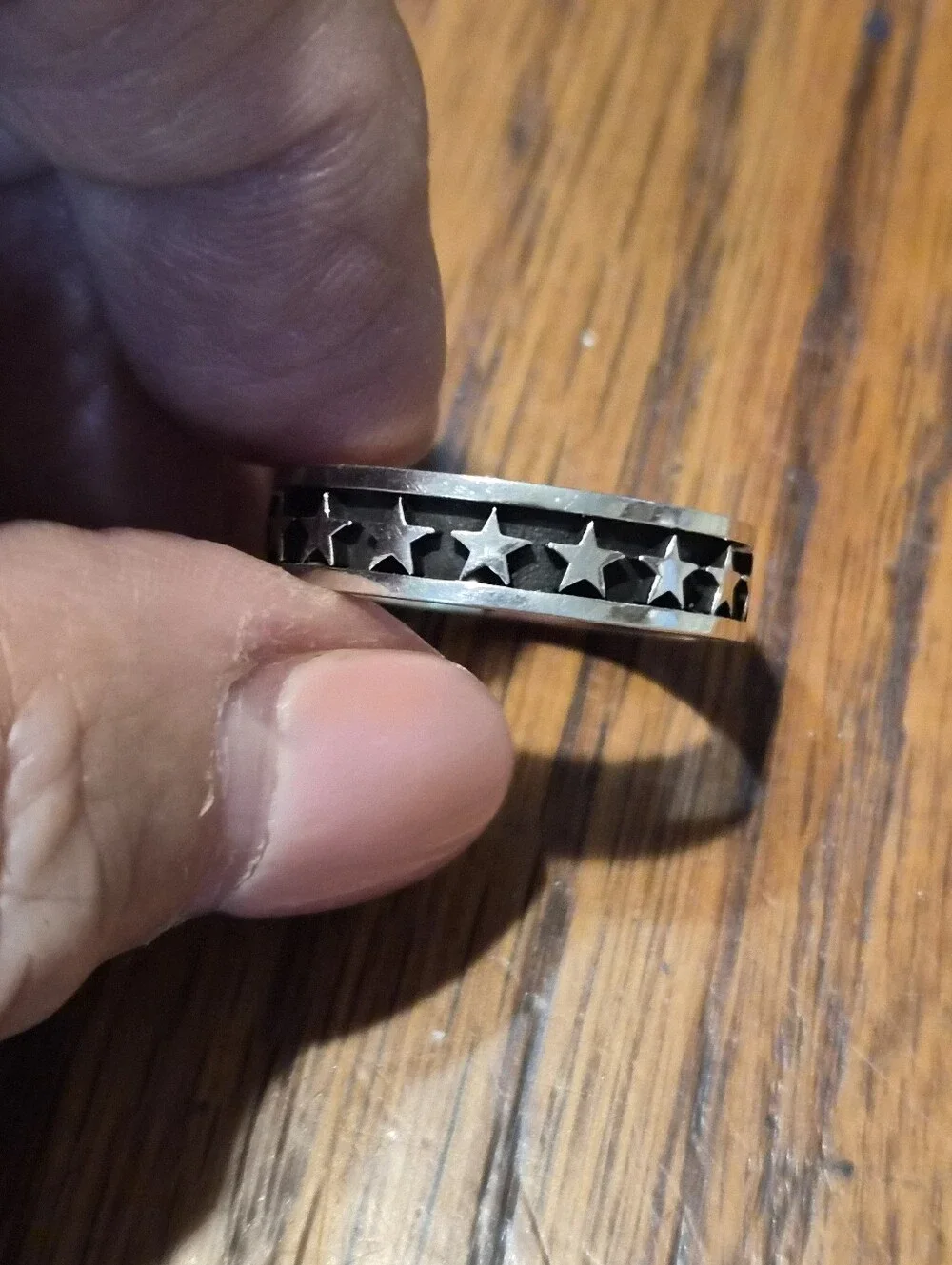 King Baby Studio Sterling Silver stackable Star Band Ring size 10.5